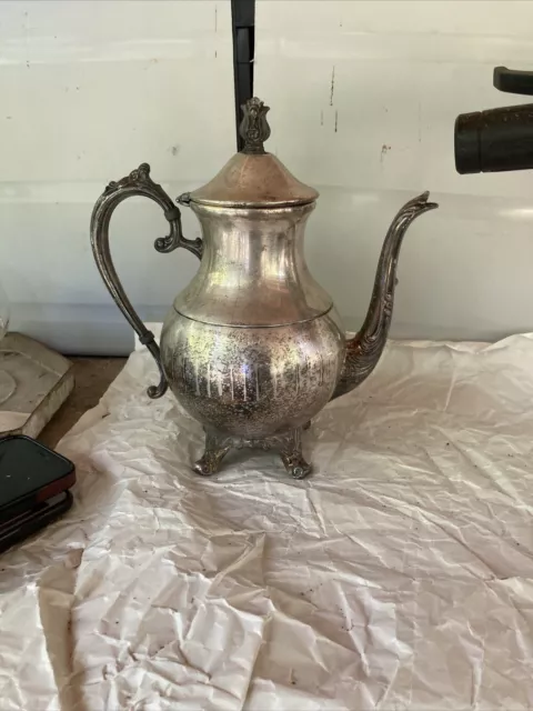 Vintage International Silver Co Coffee and Tea Pot with Pineapple Top