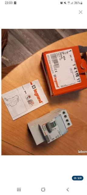 Lot De 2 Disjoncteurs Différentiels Legrand 2P 40A 30mA Type A - Neufs