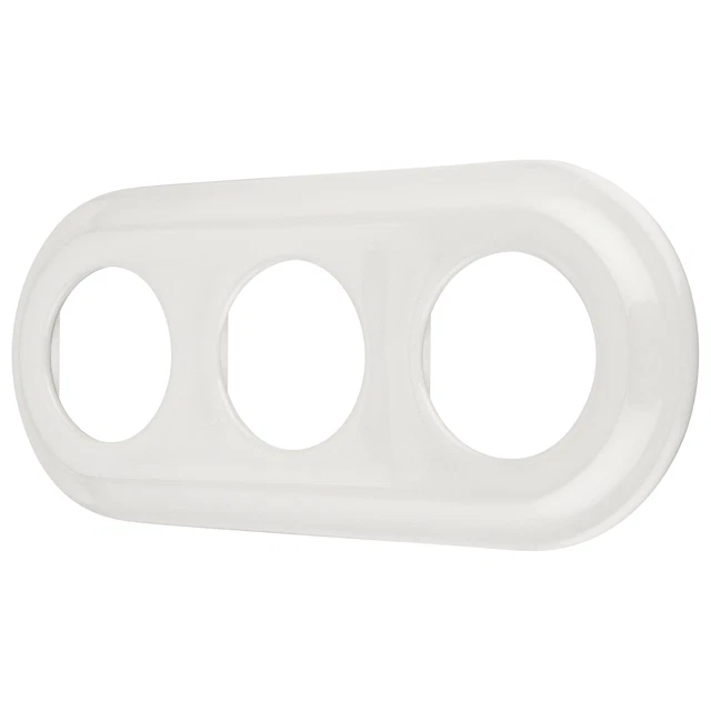 Porcelaine Rétro Cadre 3-fach I Commutateur de Programme Série PR1 Blanc