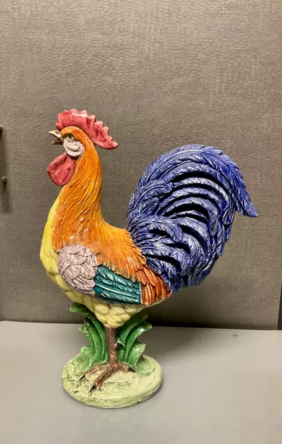 Large Hand Painted Rooster Made in Italy