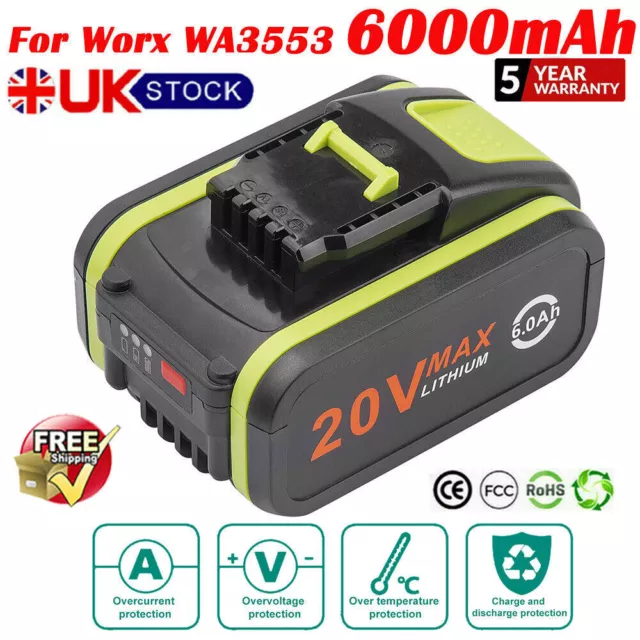 WA3641 Worx Batería Worx 20V / 6.0Ah – POWERSHARE – WA3641