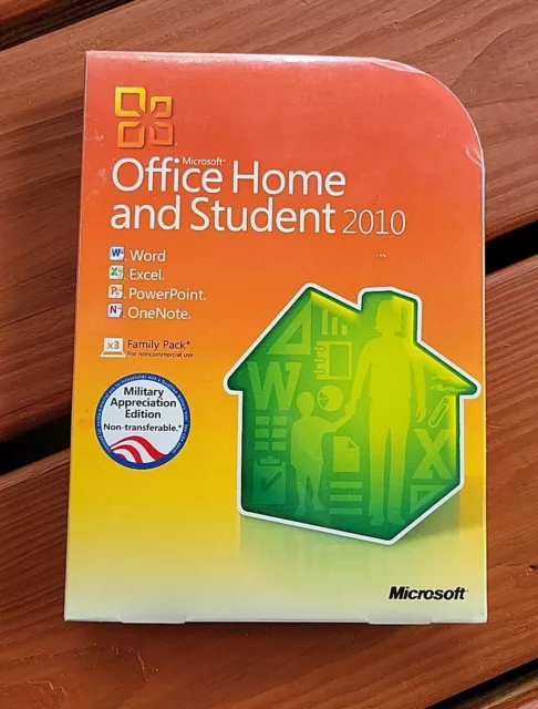 NEW!! Genuine Microsoft Office Home and Student 2010 (3 PCs) - FACTORY SEALED!!