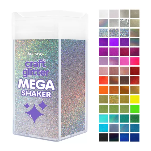 Hemway Ultrafine Craft Glitter MEGA Shaker - 425g 1/128" 0.008" 0.2mm