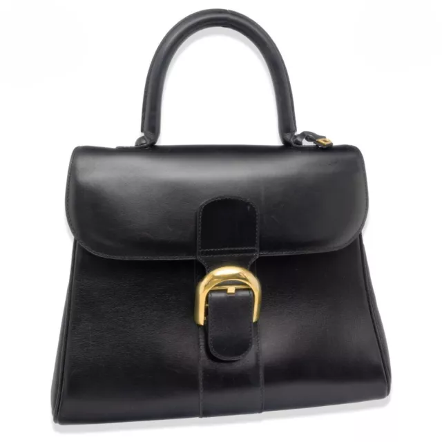 Delvaux Brillant MM Ladies Handbag Tote bag Calf Black Gold Hardware Leather