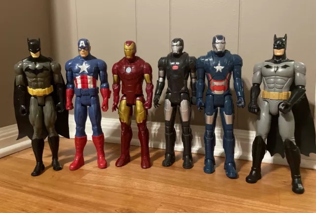 11” Hasbro Marvel Avengers Figure Lot Captain America Iron Man Batman DC Comics