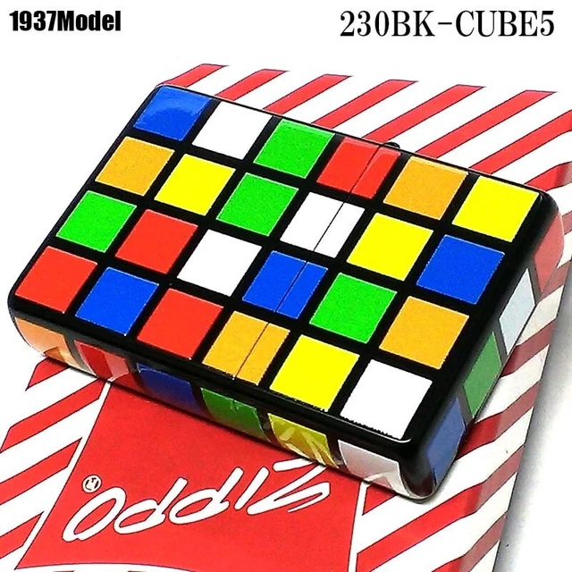 Zippo Oil Lighter Cube Pattern Colorful Black 1937 Replica Case Japan