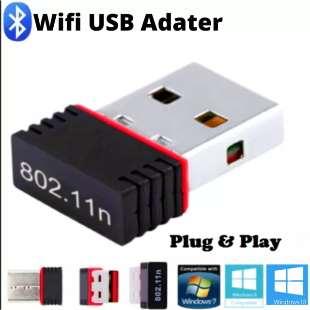 300Mbps WIFI Mini USB Adapter Wireless Dongle Adaptor 802.11 BGN Lan Network, UK 2