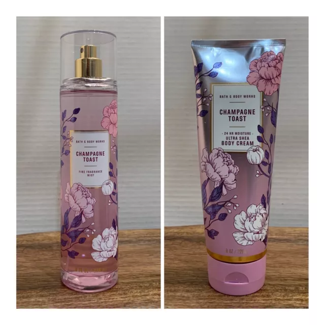 Bath and Body Works CHAMPAGNE TOAST Fine Fragrance Mist and Body Cream