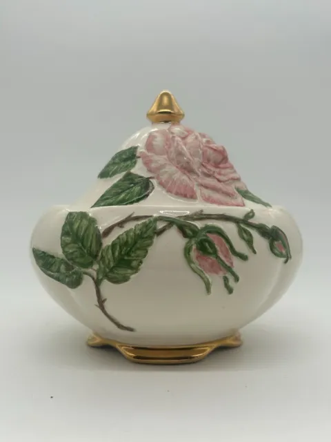 Rare Royal Winton Grimwades Hand Painted Ceramic Rose Dish with Lid (5401)