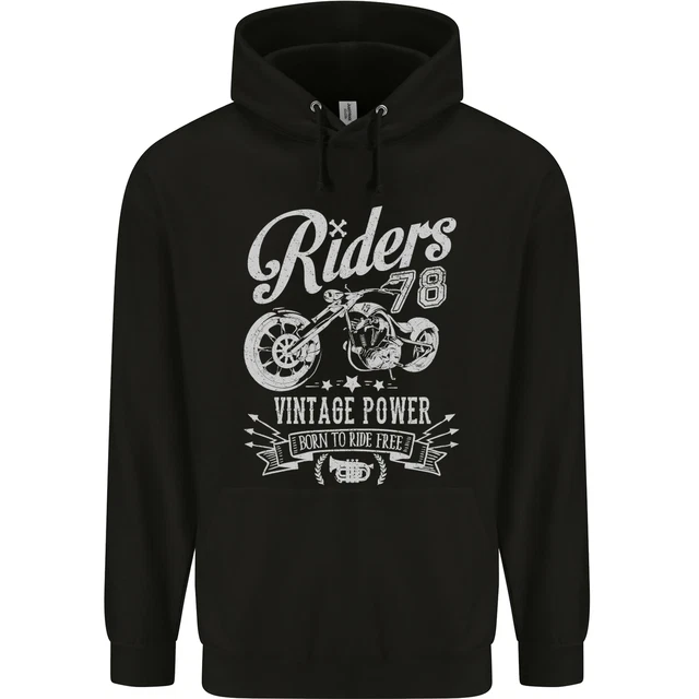 Riders 78 Motorcycle Motorbike Biker Mens 80% Cotton Hoodie