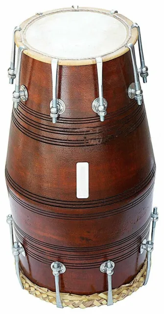 Dholak / Dholki Traditional Musical Instrument Gajara Skin With Fiber Case 3