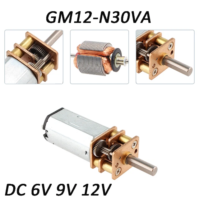 Permanent Magnet Gearmotor GM12-N30 Reversible DC 6V 9V 12V Metal Reducer Motor