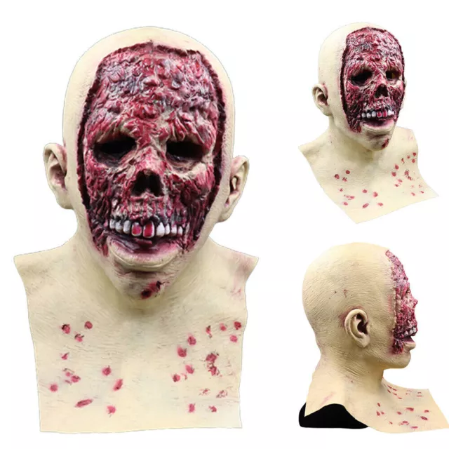 Melting Face Zombie Mask Halloween Carnival Night Party Creepy Scary Latex Mask·