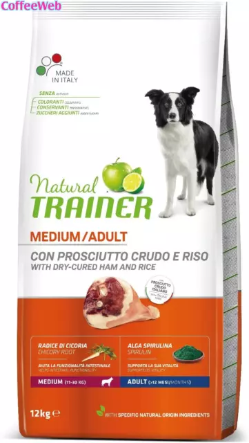 Natural Trainer - Cibo per Cani Adulti Di Media Taglia, Alimento Secco Con Prosc