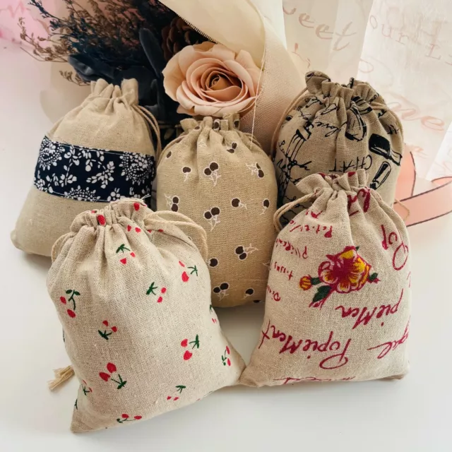 20pcs Drawstring Pouch Bags Burlap Jute Hessian Wedding Favor Gift Candy 14x18cm