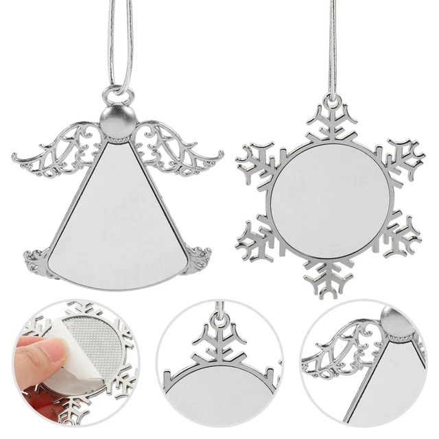 2 piezas Adorno de sublimación en blanco Navidad árbol colgante decoración