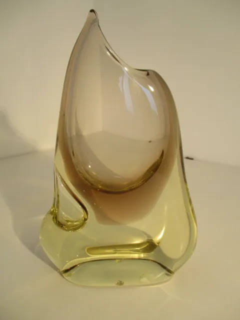 Glasvase BOHEMIA GLAS, Design Miroslav Klinger, 26 cm, Unikat, 50er/60er-Jahre