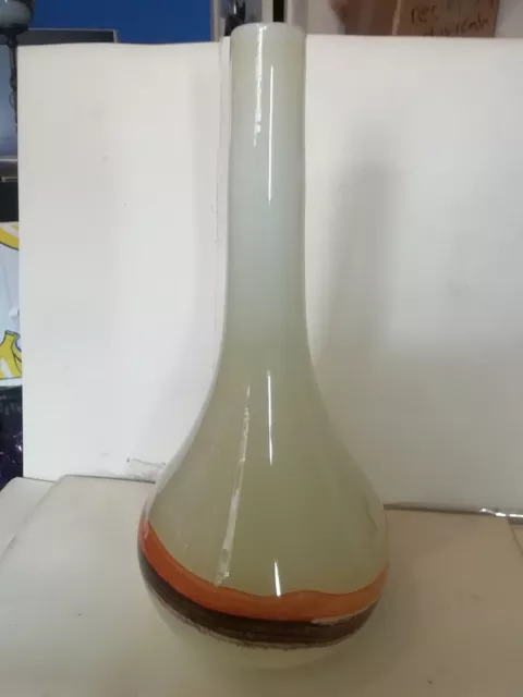 VINTAGE TALL MURANO STYLE OPAQUE ART GLASS VASE 1950/60s HAND BLOWN 13 INCHES