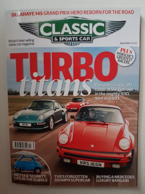 Classic & Sports Car Magazine Turbo Porsche TVR Mercedes BMW Delahaye 145 Bubble