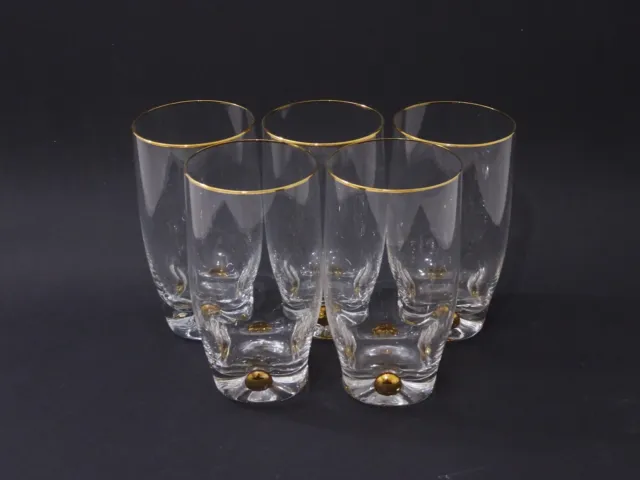 5 X Bohemia Louie Renie Design Eau Whisky Verre Décoration Dorée Vintage - 12 CM