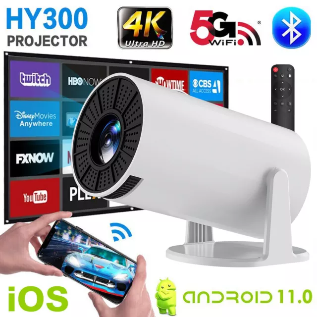 UHD 5G WiFi Projector Android 4K LED Bluetooth Beamer Home Theater Cinema HDMI