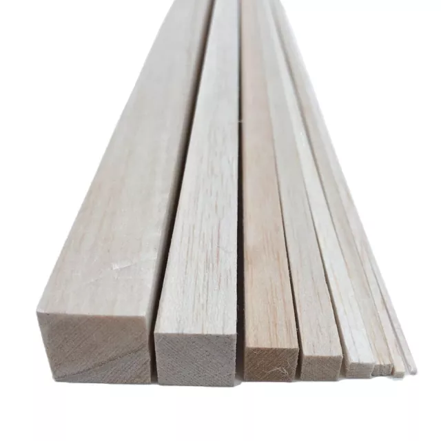 Balsa Wood Strips Sheets Model Making Architect Arts Crafts 450mm Long 7 Sizes!