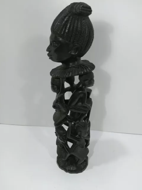African Tree Of Life Makonde Ebony Wood Hand Carving 16"...