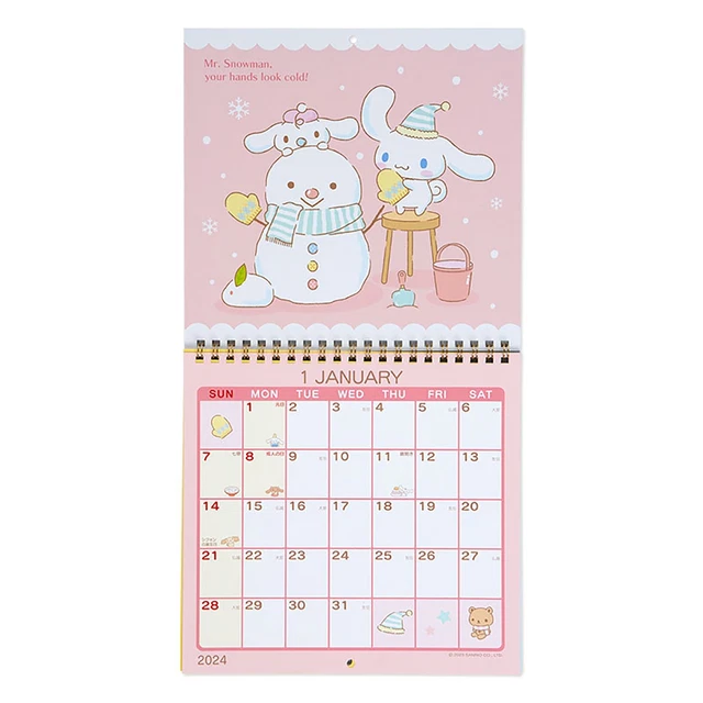 SANRIO CINNAMOROLL 2024 Wall Calendar Msize Kawaii Cute Official Japan