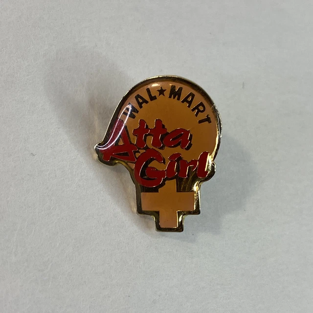 WALMART WALMART EMPLOYEE Atta Girl Gold Tone Enamel Lapel Hat