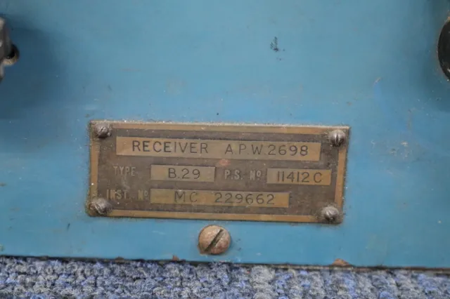 B-29 Radio Receiver A.P.W. 2698, made in the UK 2