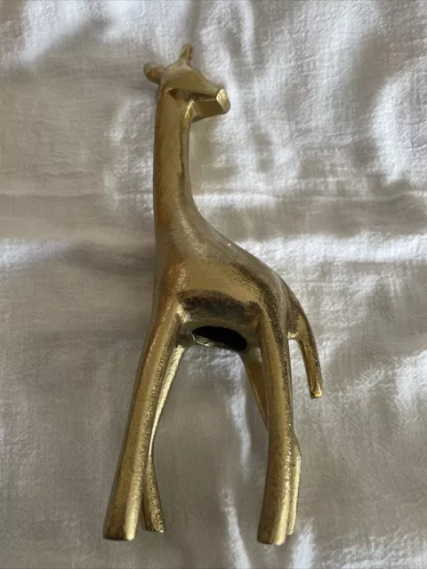 Vintage Brass Giraffe Statue Figurine Safari Art Decor  9 Inches Tall