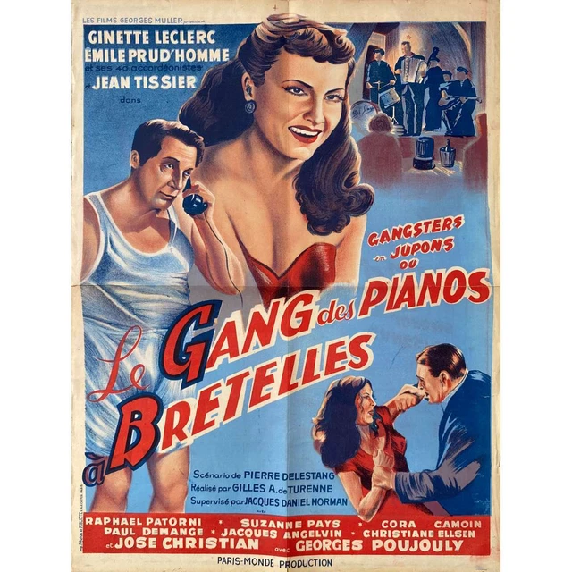 LE GANG DES PIANOS A BRETELLES Affiche de film  - 60x80 cm. - 1953 - Ginette Lec