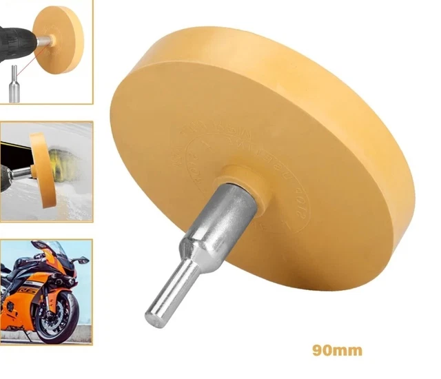 Gomme Conique Pour Perceuse - Enlève Autocollants, Colle, Peinture - Disque Caoutchouc 50 Mm - Sans Rayures