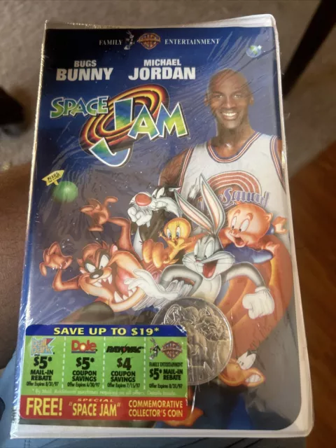 Space Jam (VHS, 1997, Clam Shell) Sealed With Coin.