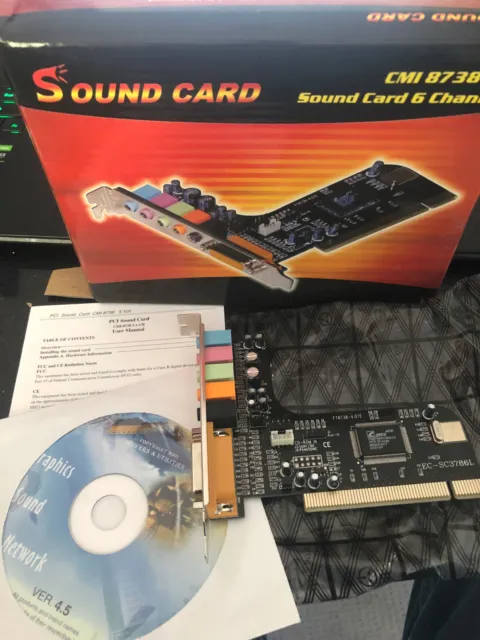 CMI8738 6Ch PCI Sound Card with Game Port & Drivers for Win 9x & XP