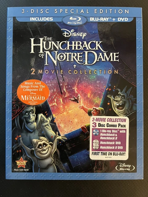 Walt Disney The Hunchback of Notre Dame 2 Movie Blu Ray & DVD Set LIKE NEW