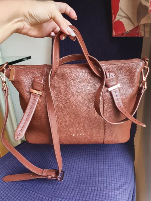 Ted baker london small olmia knotted handle leather tote bag 2025
