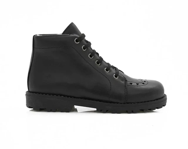 Stivali da scuola Kinysi ""Millie"" bambina in pelle nera Eu26/UK8,5 pezzi portatili £95,00