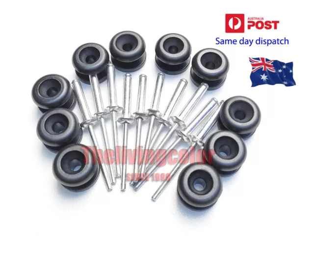 Bungee loop button + rivet studs 10 sets for 5mm shock cord Ute Boat repairs