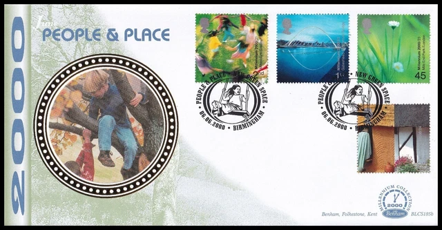 2000 GB People & Place Benham BLCS185b FDC New Green Space Birmingham SHS
