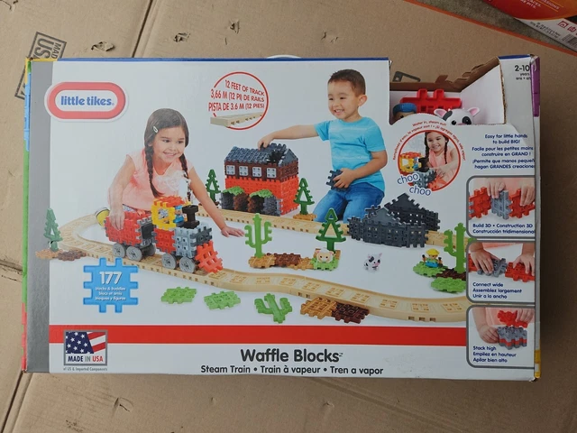 LITTLE TIKES WAFFLE Blocks Steam Train Track Water In Steam Out 