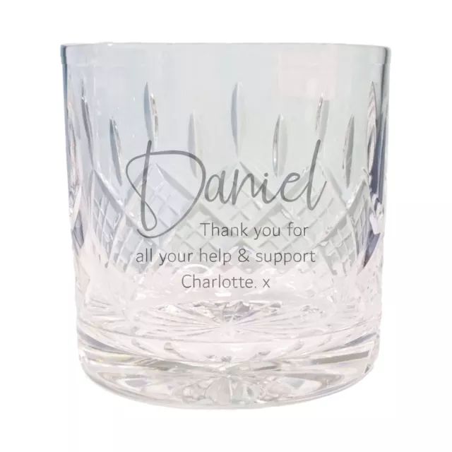 Personalised 24% Lead Crystal 9oz Whisky Glass Engraved With Any Message