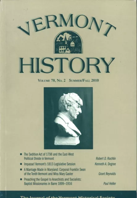 VERMONT HISTORY (VT Historical Society Journal/Magazine) Summer/Fall 2010