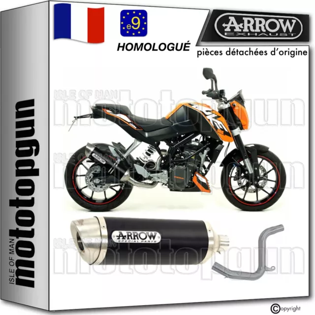 Arrow Pot Echappement Nocat Approuve Thunder Aluminium Noir Ktm Duke 125 2011 11