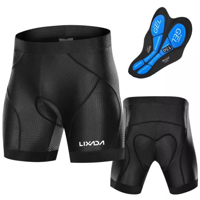 Men Bike Padded Shorts with -Slip Leg Grips Cycling 3D Padded B9E6