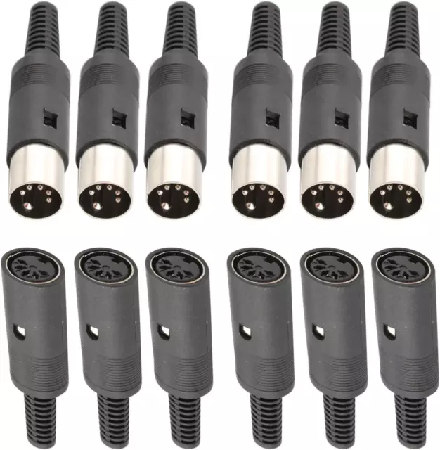 12Pcs 5-Polig DIN Stecker，Din Löten Verbinder，Din Stecker Buchse， Für Panel Moun