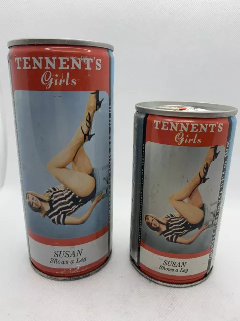 Tennents Girls Susan Shows A Leg Set Of 2 Beer Cans 440/333ml