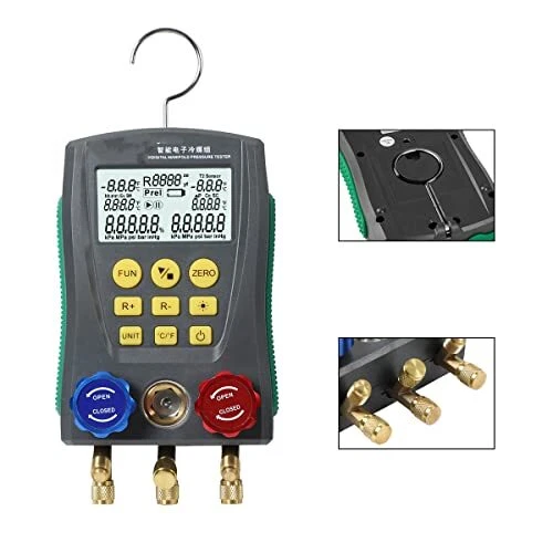 Refrigeration HVAC Digital Manifold Gauge Auto AC Gauges R134a R410a R12 R22