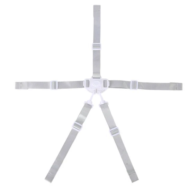 ADJUSTABLE BABY HIGH Chair Straps 5 Point Harness Safety White