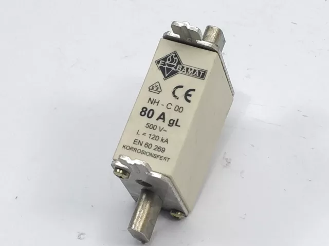 Ebamat Fusible 80A 500V Gl NH-C00 120kA